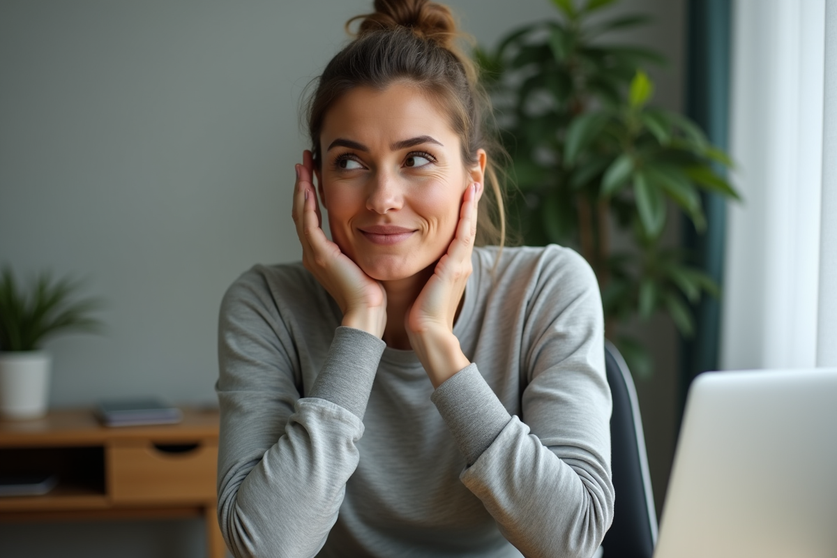 Femme se massant le cou pour soulager des douleurs