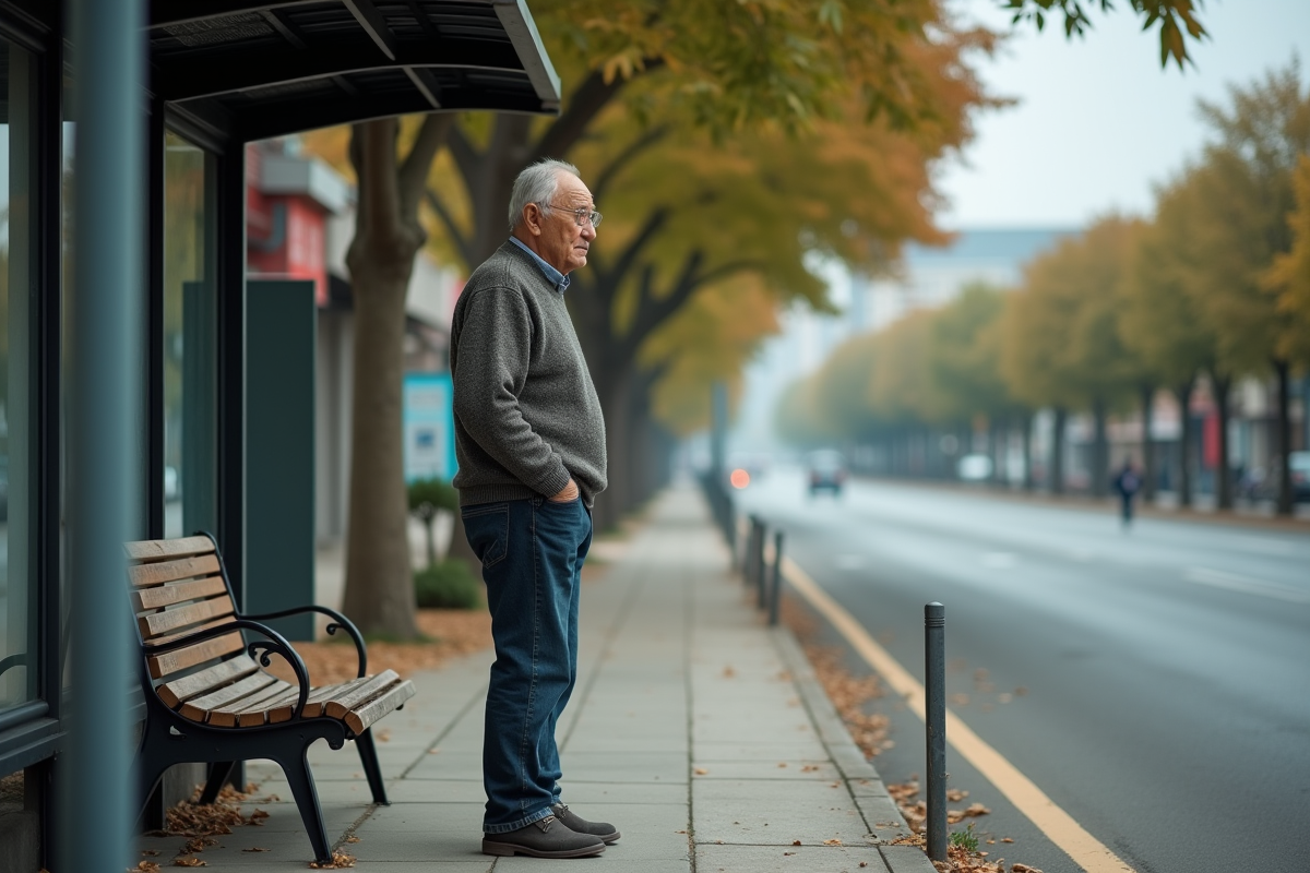 Homme âgé debout près d