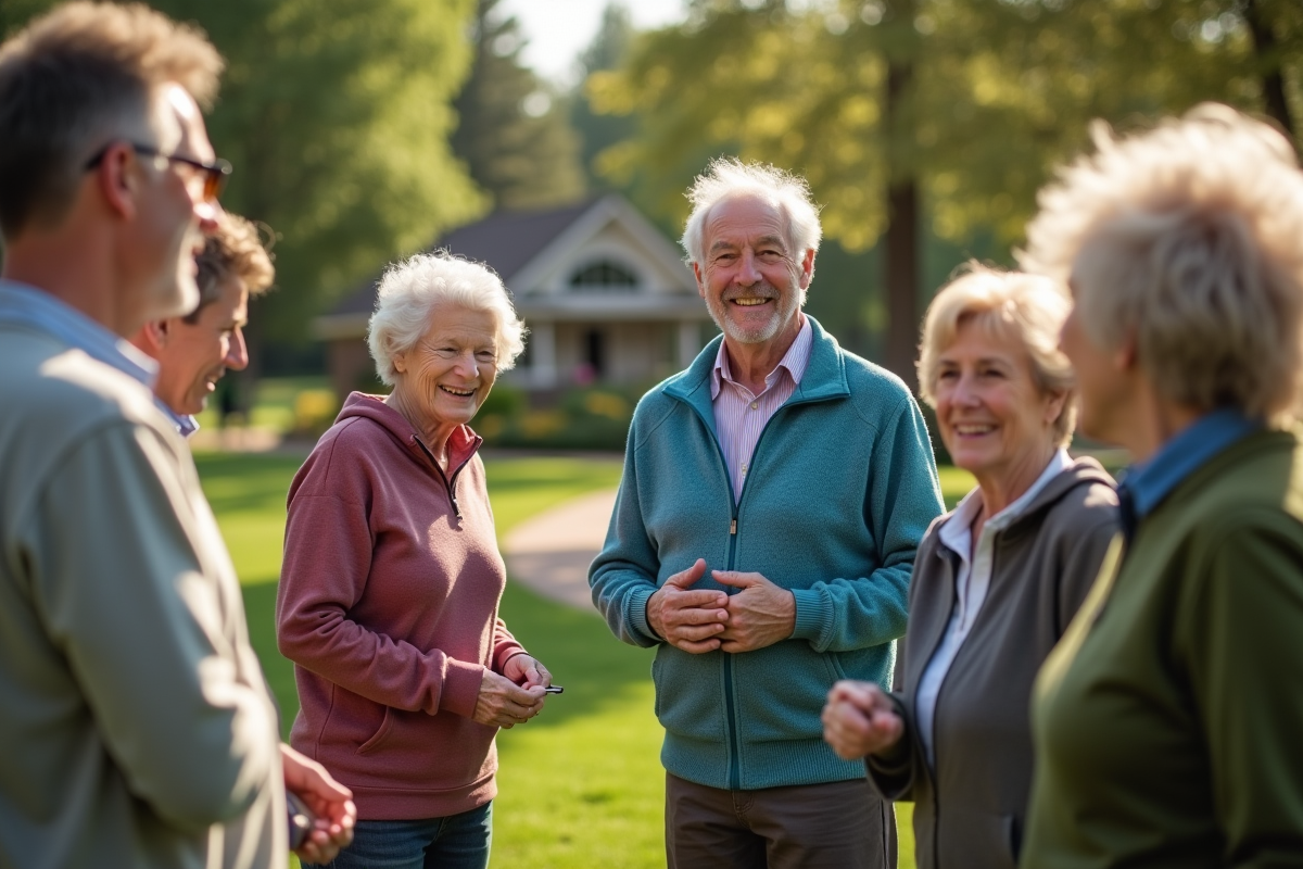 Seniors actifs en plein air lors d